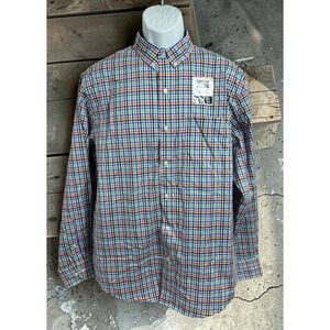 IZOD Sport Flex Button Down Shirt Sz M Plaid Non-Iron Stretch Long-Sleeve New